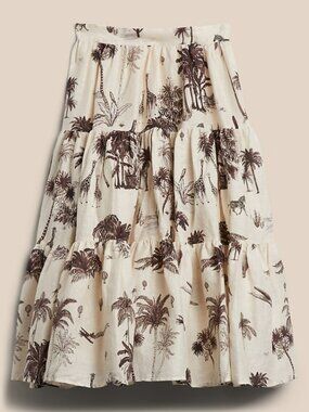 Banana Republic Wayfinder Linen Midi Skirt (10) EUC